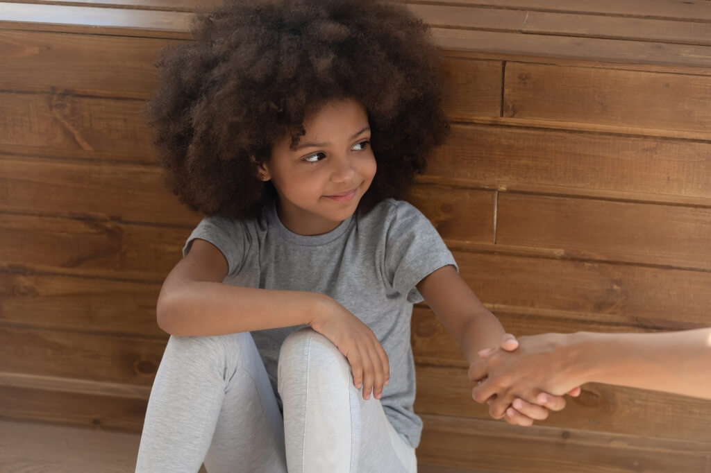 Daughter Holding The Hands Of Her Dad