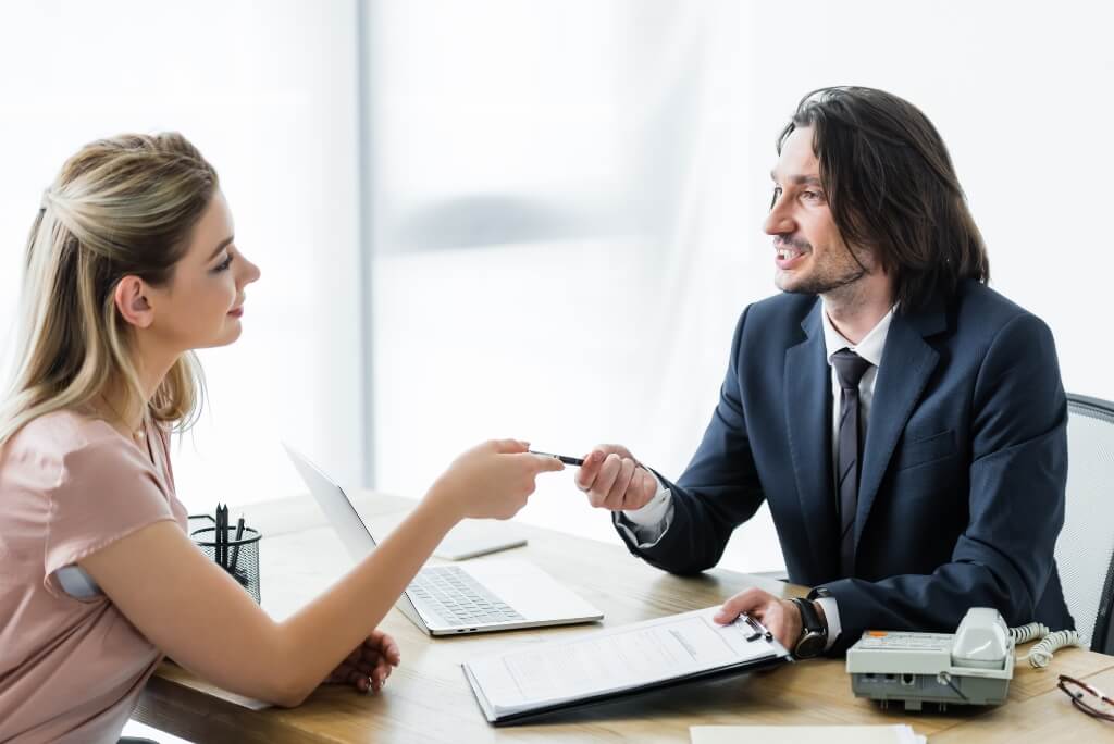 Lawyer Discussing With His Client